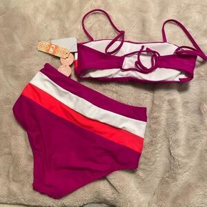 DONATED NWT Gianni Bini high waist color block swim suit bikini. 5⭐️Seller. PA